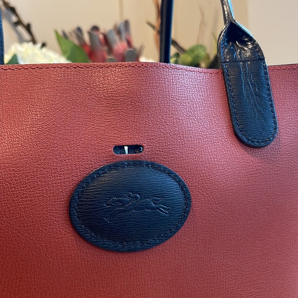 Longchamp Roseau Reversible Leather Tote Bag - Picture 11 of 16